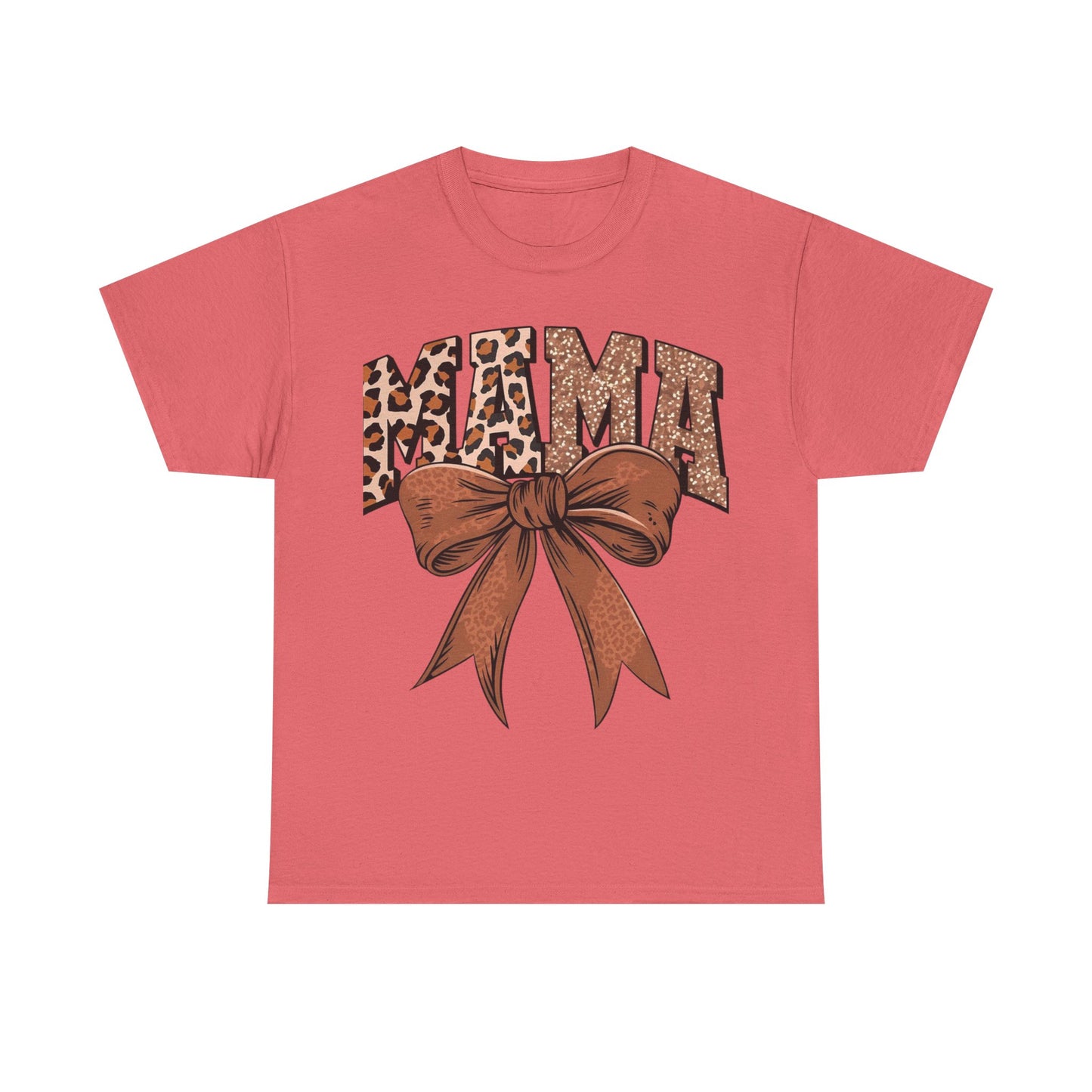 Leopard Mama & Bow- Unisex Heavy Cotton Tee