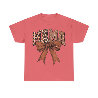 Leopard Mama & Bow- Unisex Heavy Cotton Tee