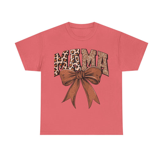 Leopard Mama & Bow- Unisex Heavy Cotton Tee