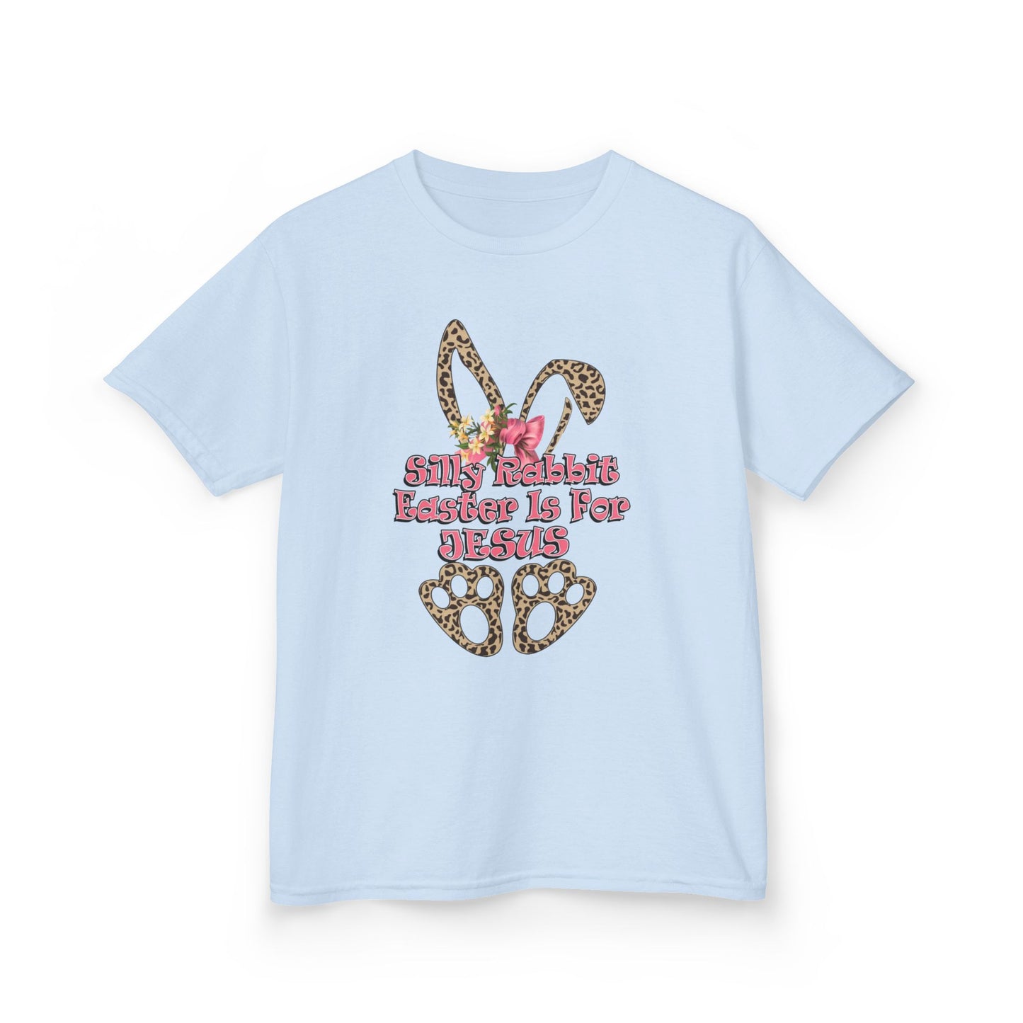 Kids Tee — Leopard Bunny Ears & 'This Little Bunny Is For Jesus' Easter Shirt