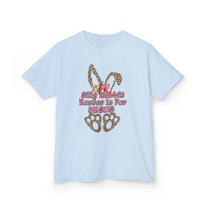 Kids Tee — Leopard Bunny Ears & 'This Little Bunny Is For Jesus' Easter Shirt