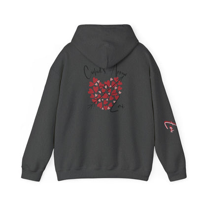 Cupid’s Arrow Lei Hoodie — Heart Arrow Script Pullover for Valentine’s Day
