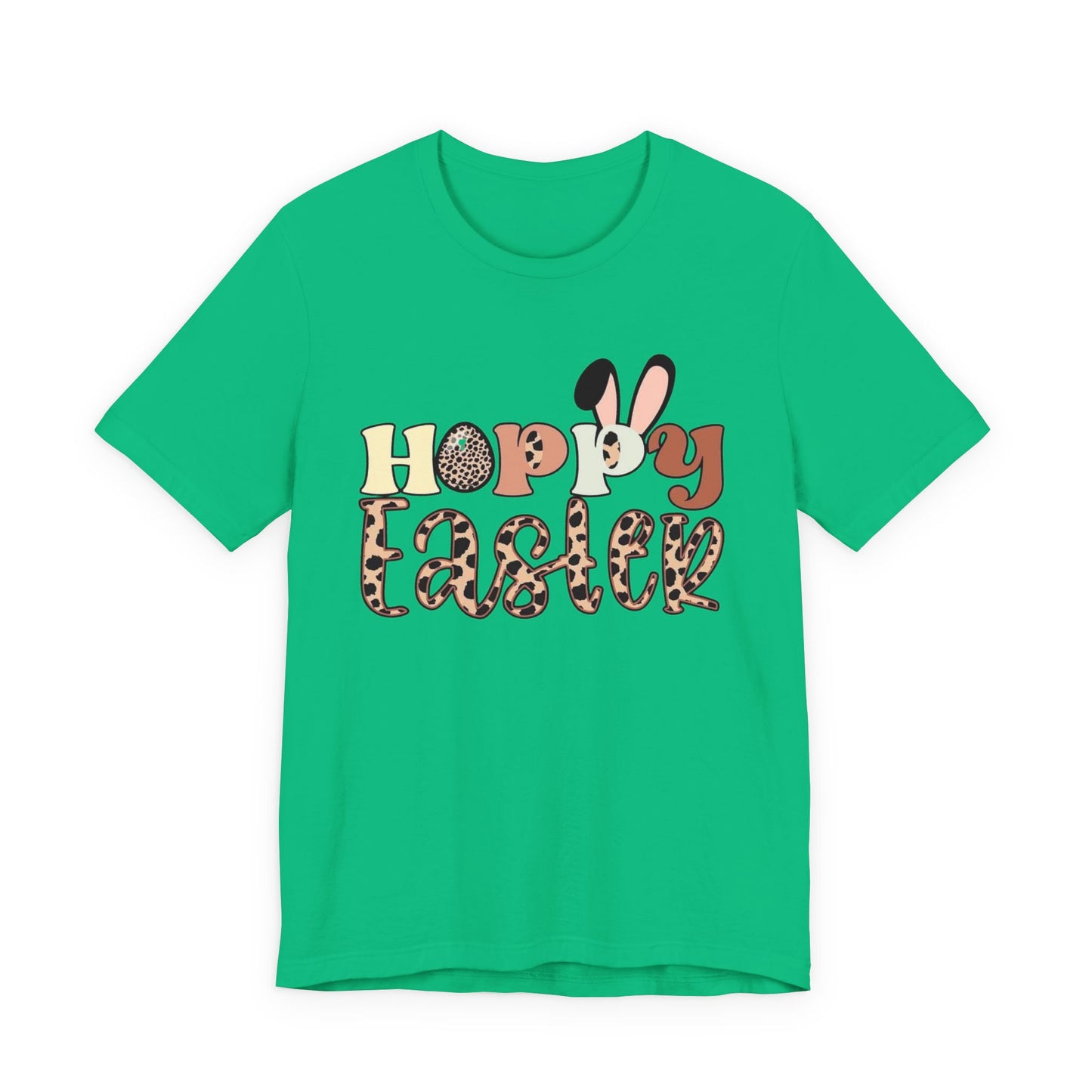 Happy Easter Leopard Print Tee — Cute Bunny Egg Holiday T-Shirt