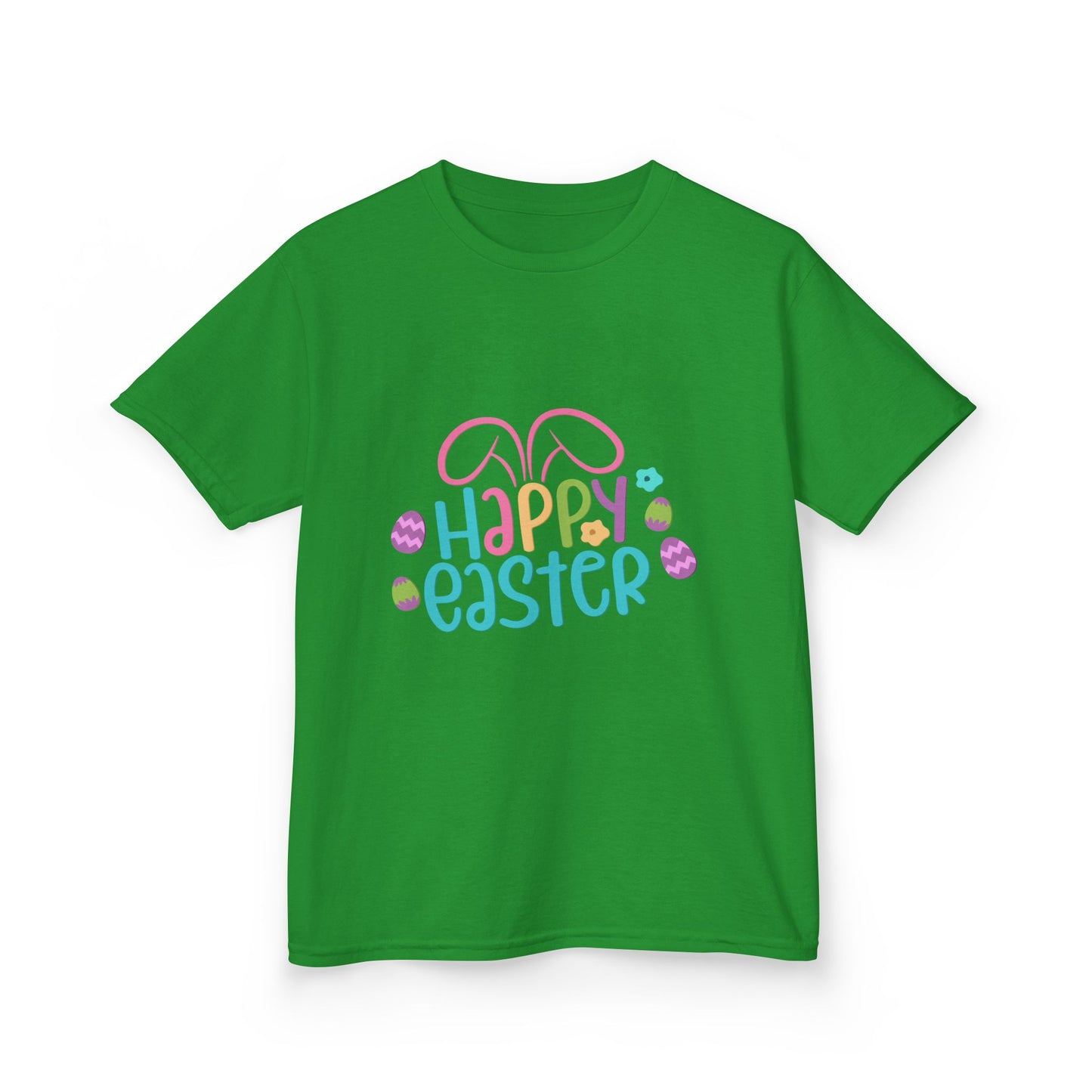 Happy Easter Kids Tee — Bunny Ears & Easter Eggs Holiday Shirt