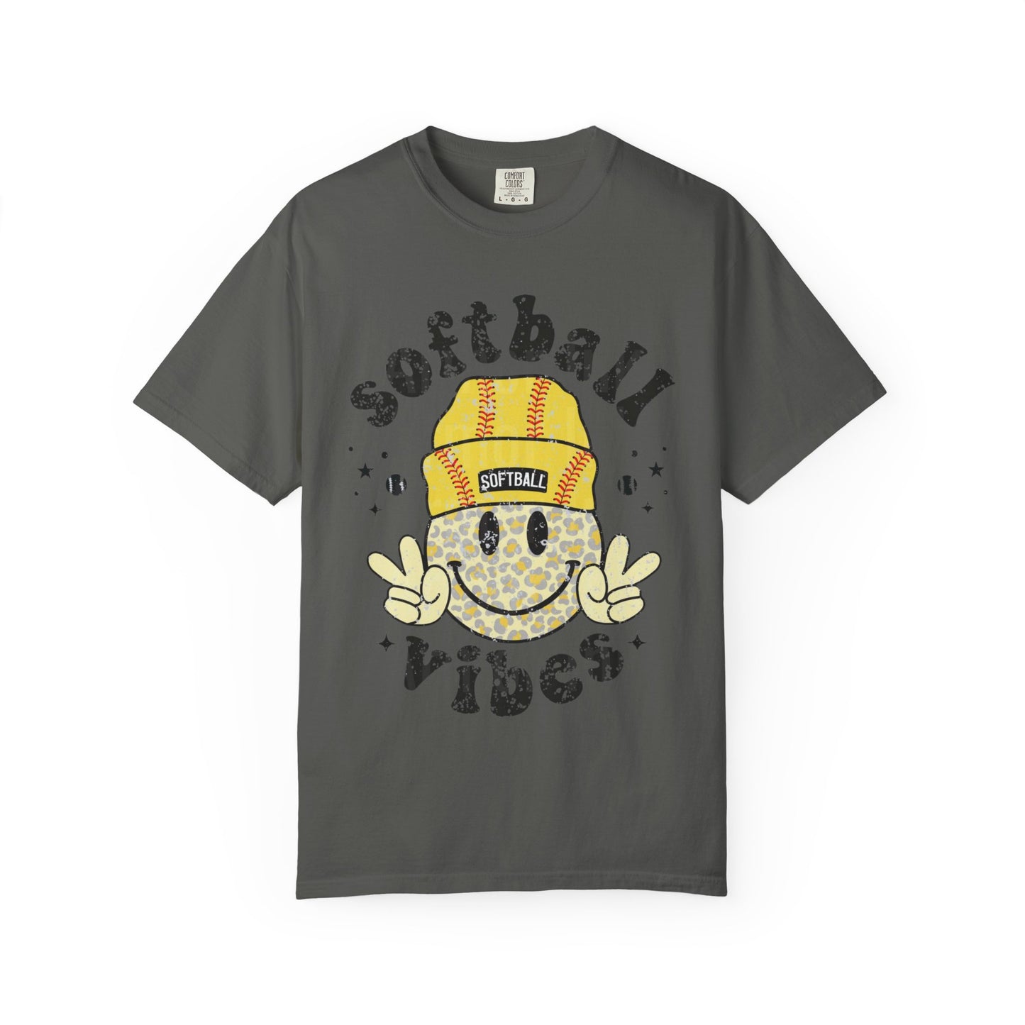 Softball Vibes Smiley T-Shirt