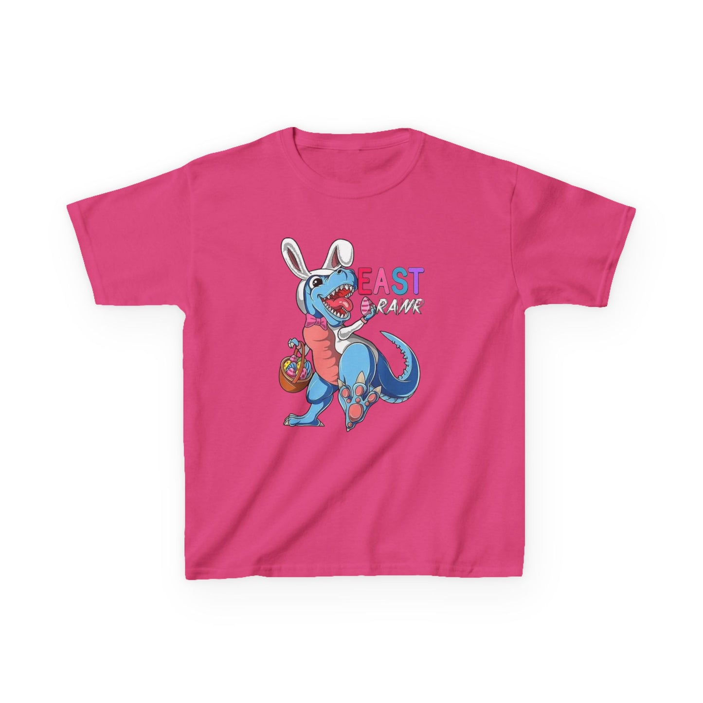 Kids 'Beast of Easter' Dino Bunny T‑Shirt — Cute Easter Dino with Basket