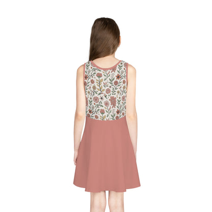Floral Girls' Sundress, Girls Summer Dress, Kids Floral Dress, Cute Sleeveless Dress, Flower Dress for Parties