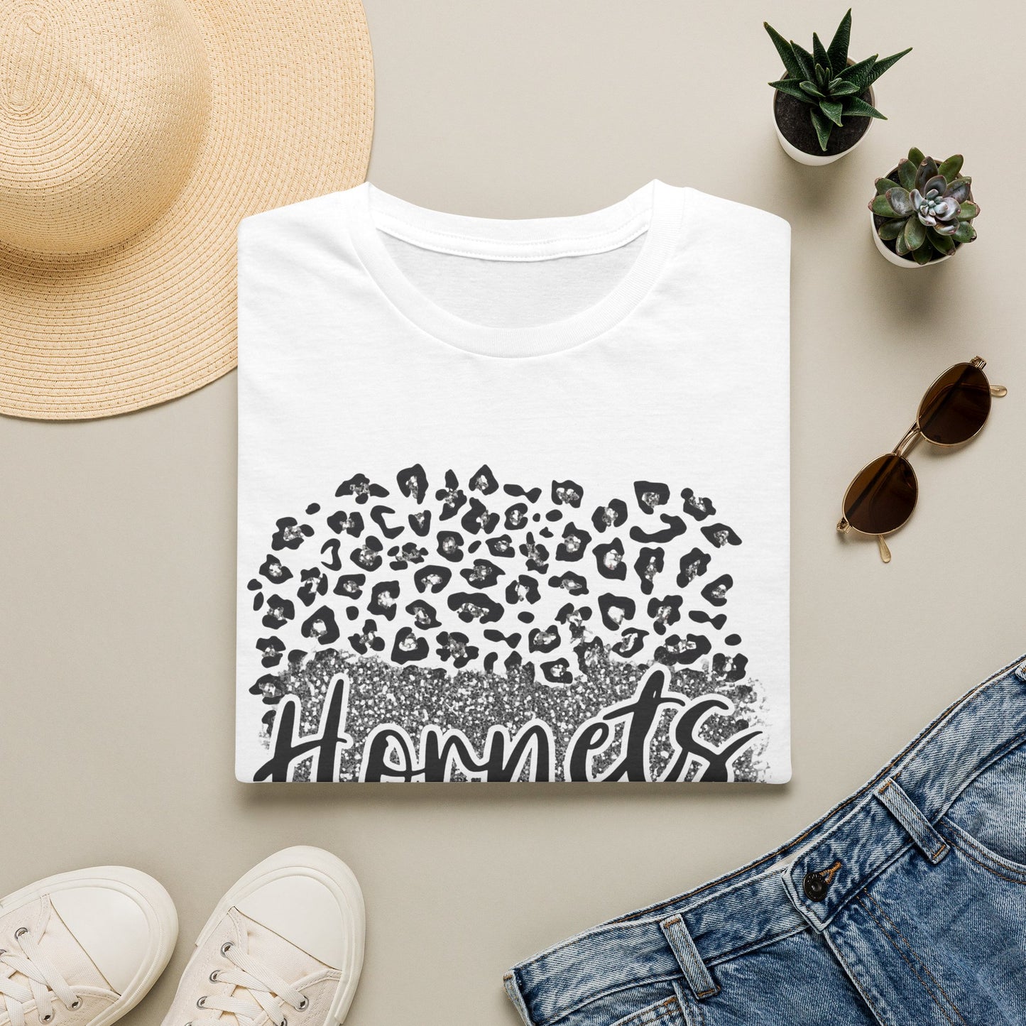 Hornets Leopard Circle T-Shirt — Trendy Animal Print Fan Tee