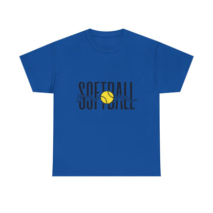 Softball Mom/Player Tee — Retro Script Softball Graphic T-Shirt