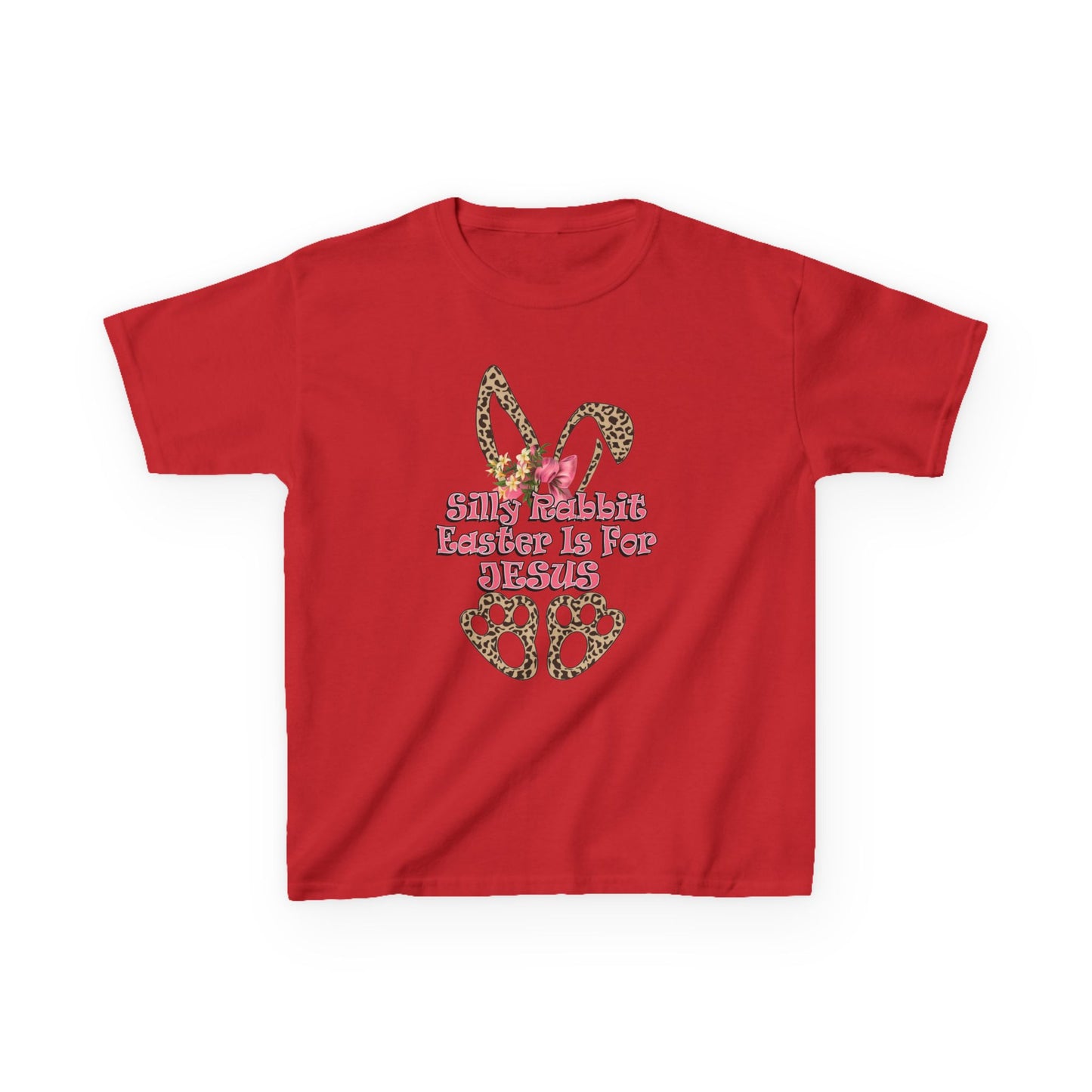 Kids Tee — Leopard Bunny Ears & 'This Little Bunny Is For Jesus' Easter Shirt