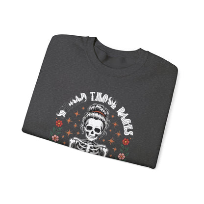Skeleton Reading Sweatshirt — "And Then There Were None" Floral Gothic Crewneck