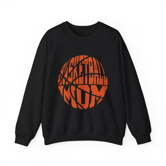 Basketball Mom Sweatshirt — Bold Orange Basketball Typography Crewneck