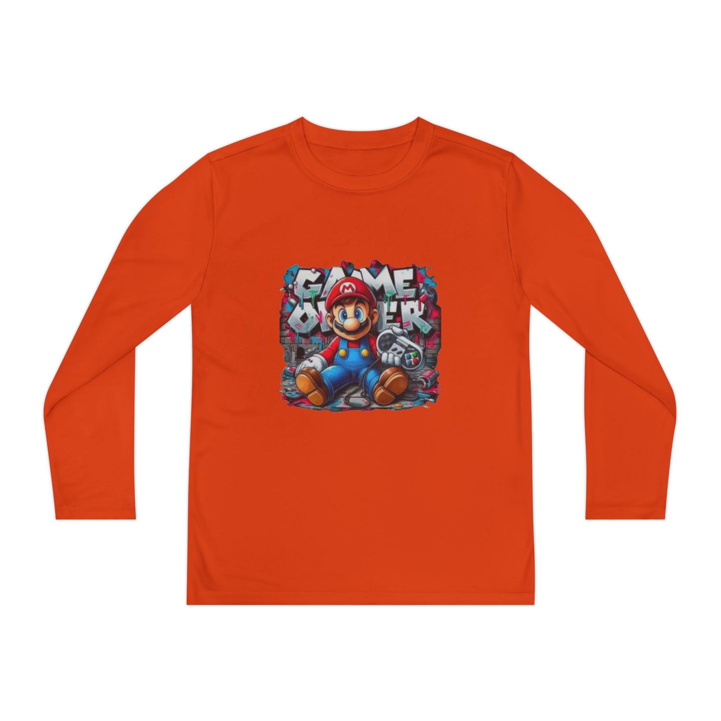"Game Over" Graphic Youth Long Sleeve Gamer Character Tee