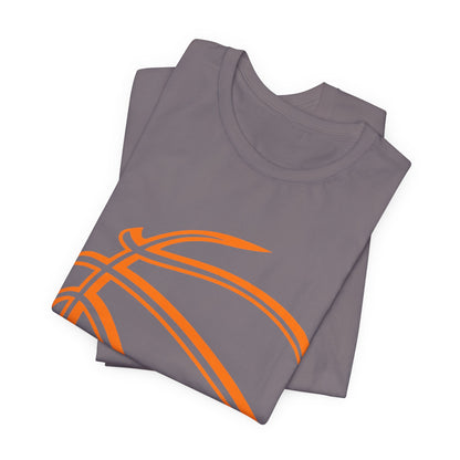 Basketball Line Art Tee — Orange Outline Basketball T-Shirt