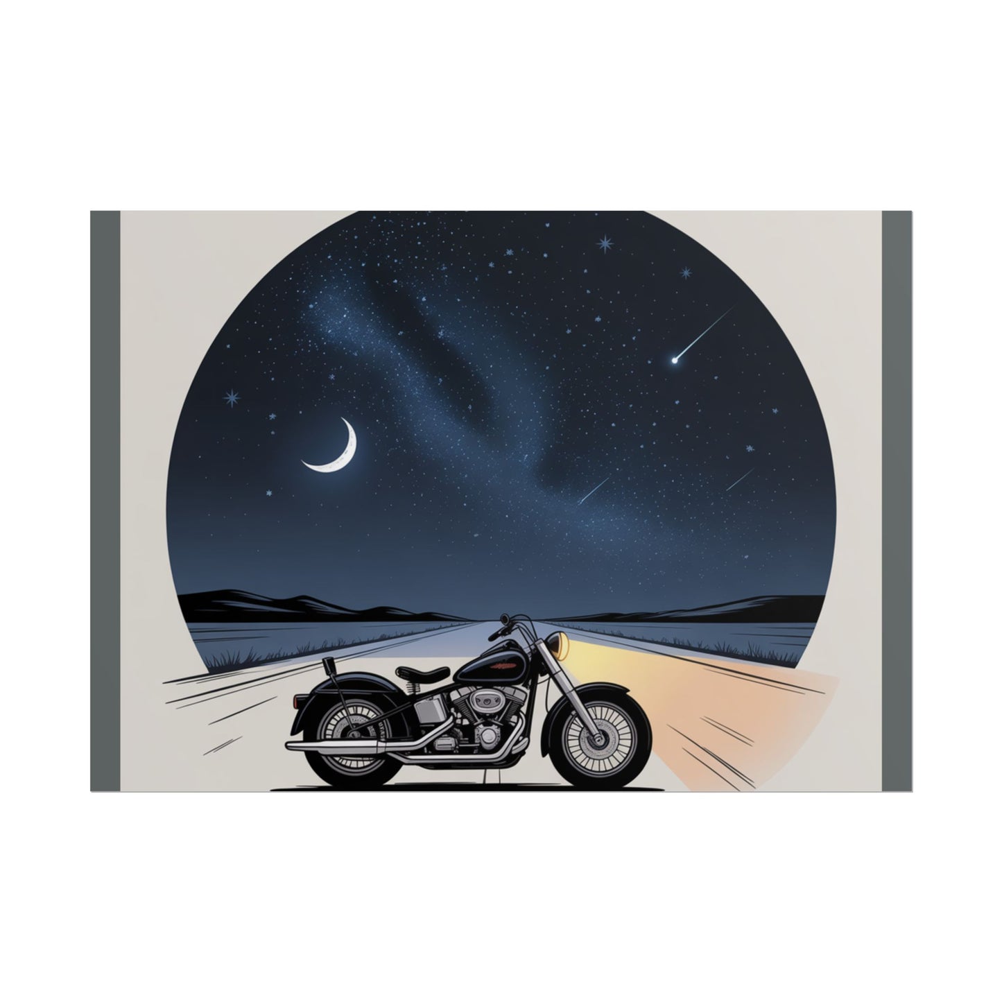Motorcycle Night Sky Rolled Posters