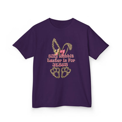 Kids Tee — Leopard Bunny Ears & 'This Little Bunny Is For Jesus' Easter Shirt