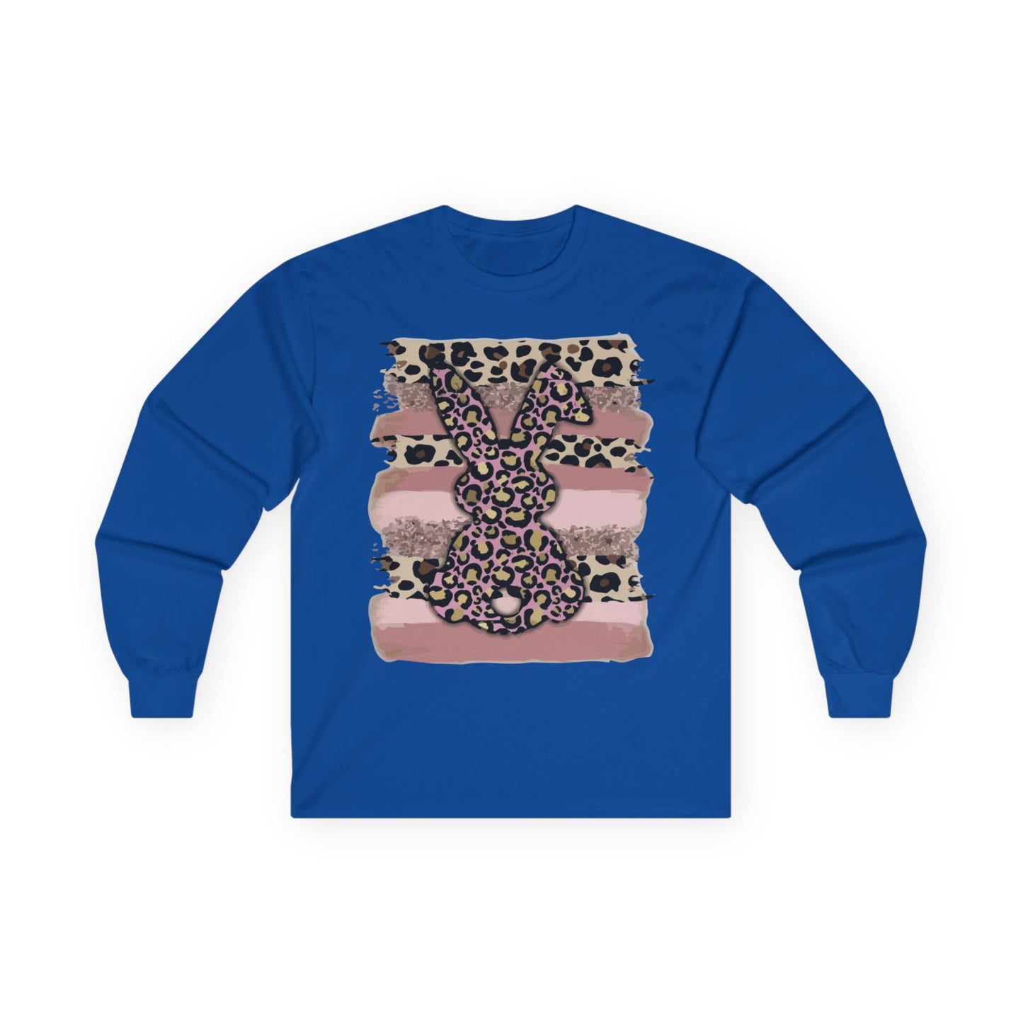 Leopard Bunny Long Sleeve Tee — Pink Stripes & Animal Print