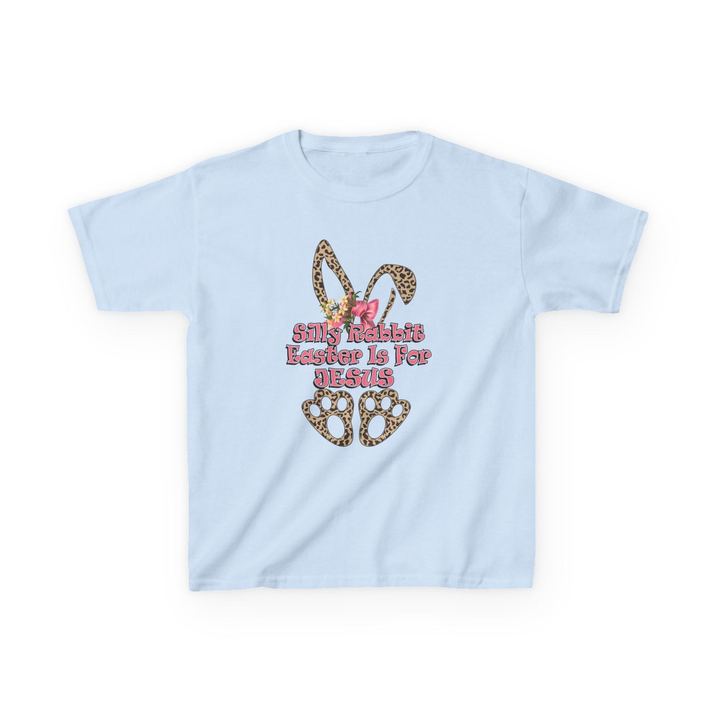 Kids Tee — Leopard Bunny Ears & 'This Little Bunny Is For Jesus' Easter Shirt