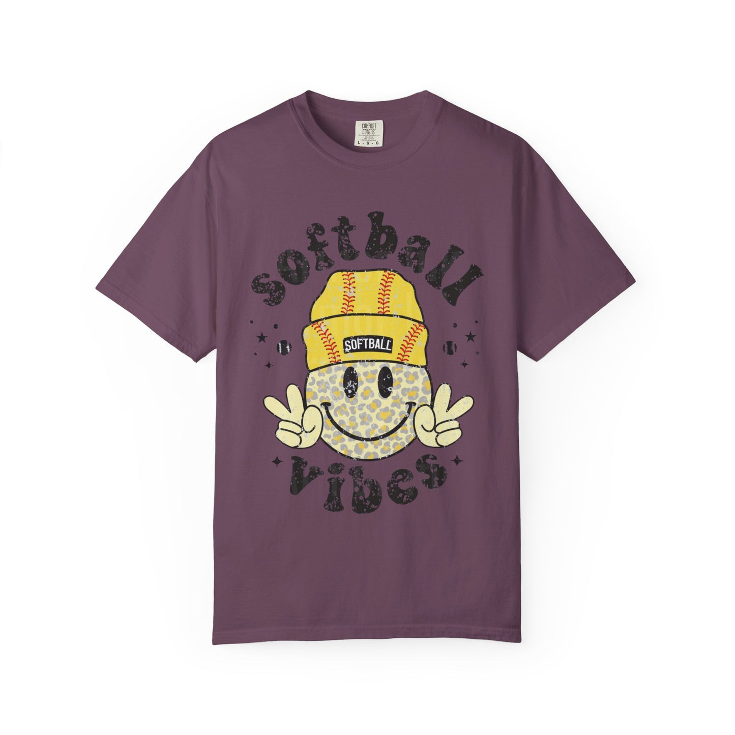 Softball Vibes Smiley T-Shirt