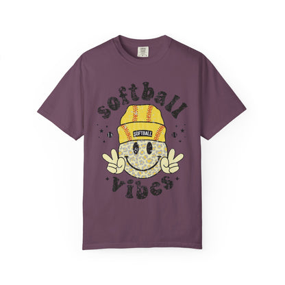 Softball Vibes Smiley T-Shirt