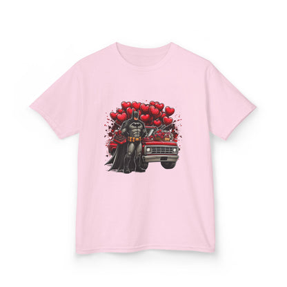 Kids Vader Valentine T‑Shirt — Darth Vader with Hearts and Vintage Car