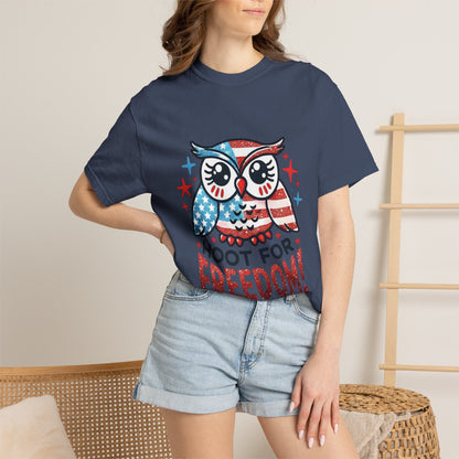 Patriotic 'Hoot for Freedom' Owl T-Shirt