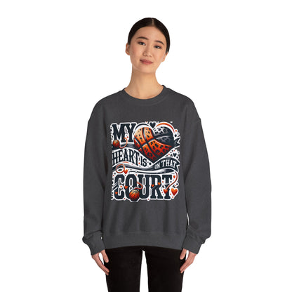 Basketball 'My ❤️Is On That Court' Crewneck Sweatshirt