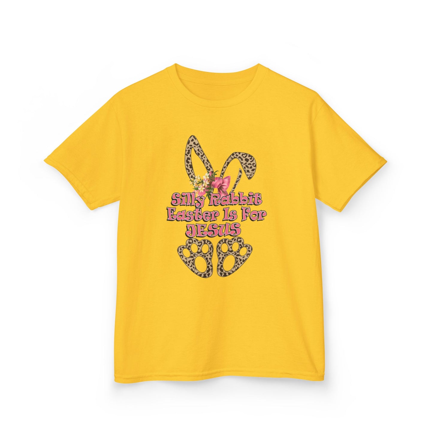 Kids Tee — Leopard Bunny Ears & 'This Little Bunny Is For Jesus' Easter Shirt