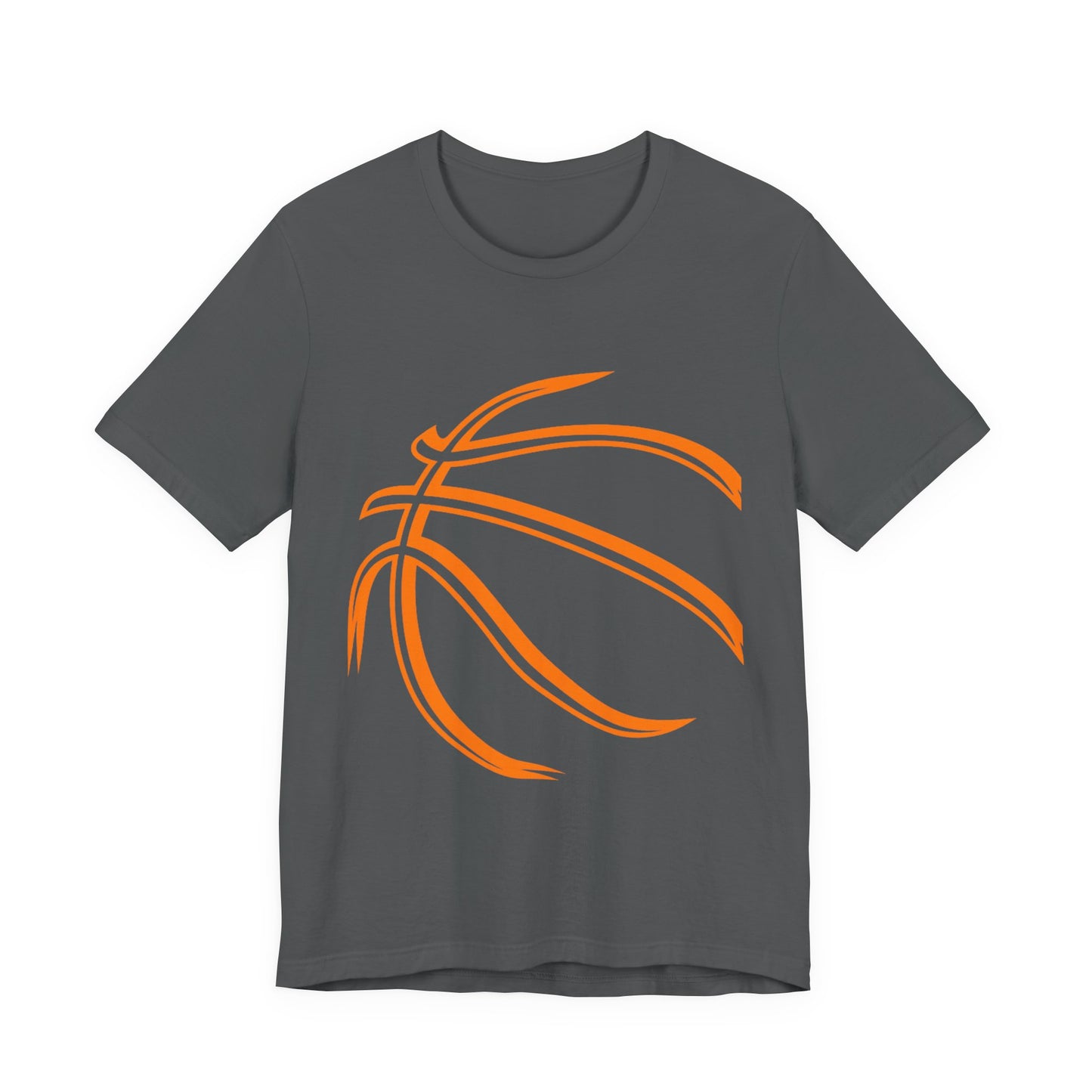 Basketball Line Art Tee — Orange Outline Basketball T-Shirt