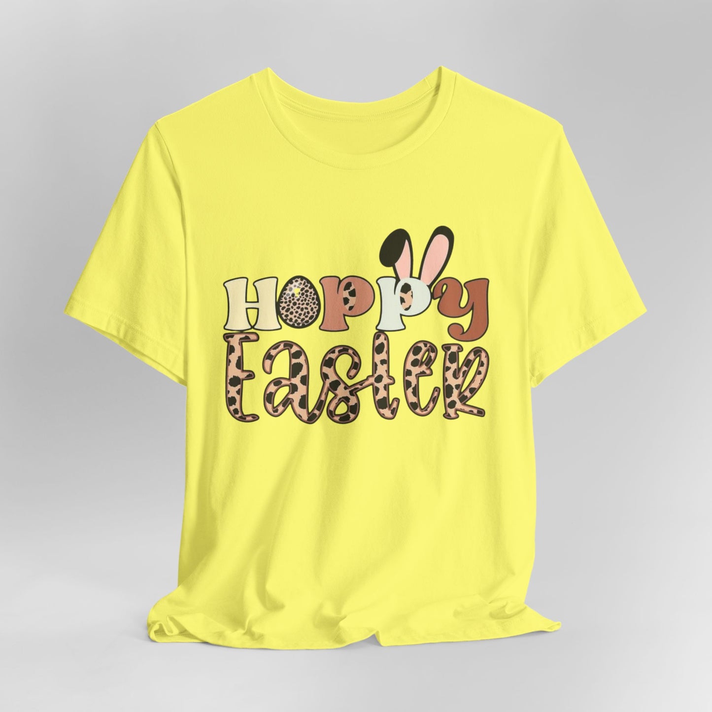 Happy Easter Leopard Print Tee — Cute Bunny Egg Holiday T-Shirt