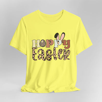 Happy Easter Leopard Print Tee — Cute Bunny Egg Holiday T-Shirt