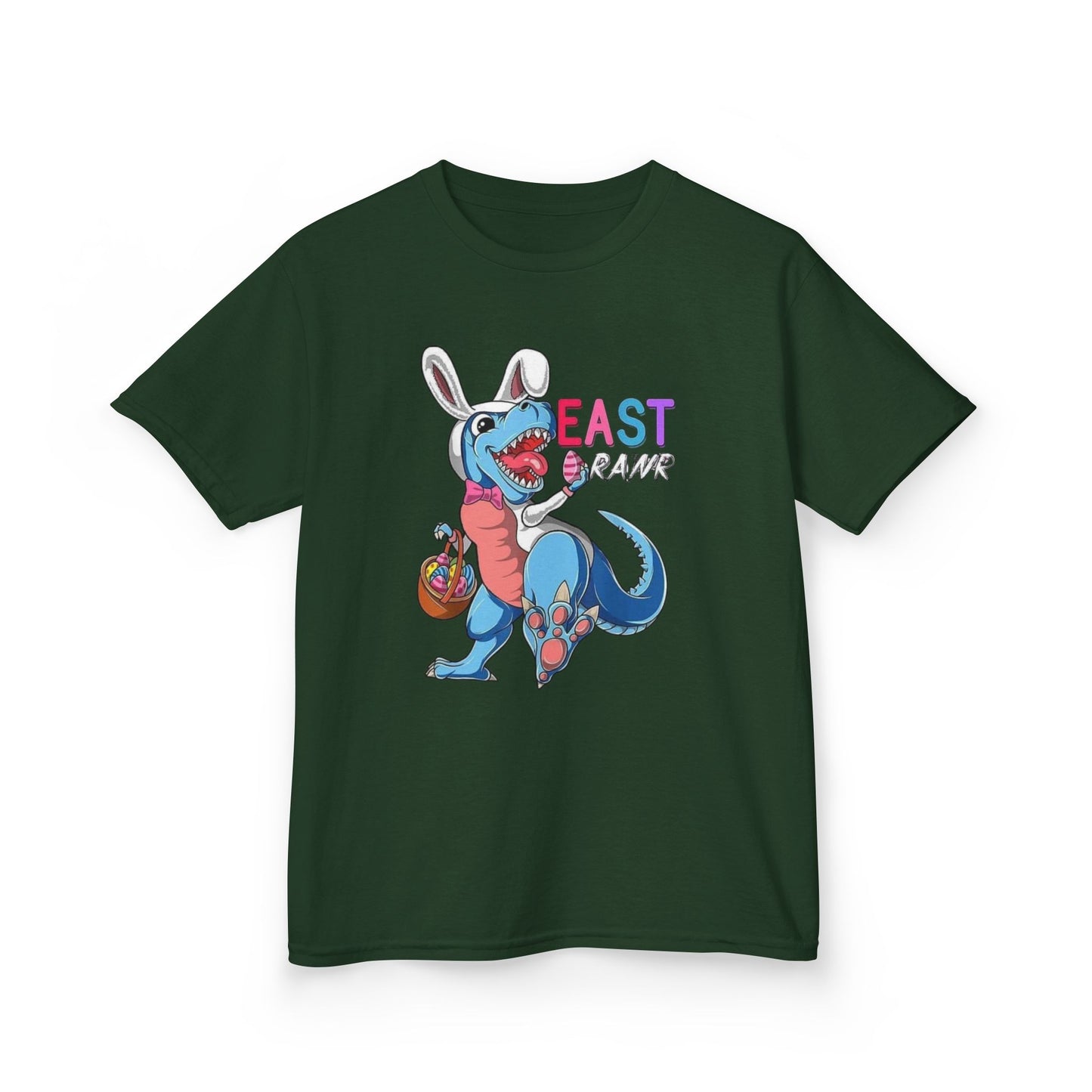 Kids 'Beast of Easter' Dino Bunny T‑Shirt — Cute Easter Dino with Basket