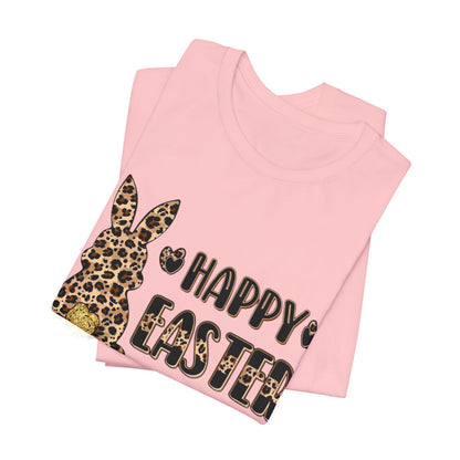Leopard Print 'Happy Easter' Bunny Tee