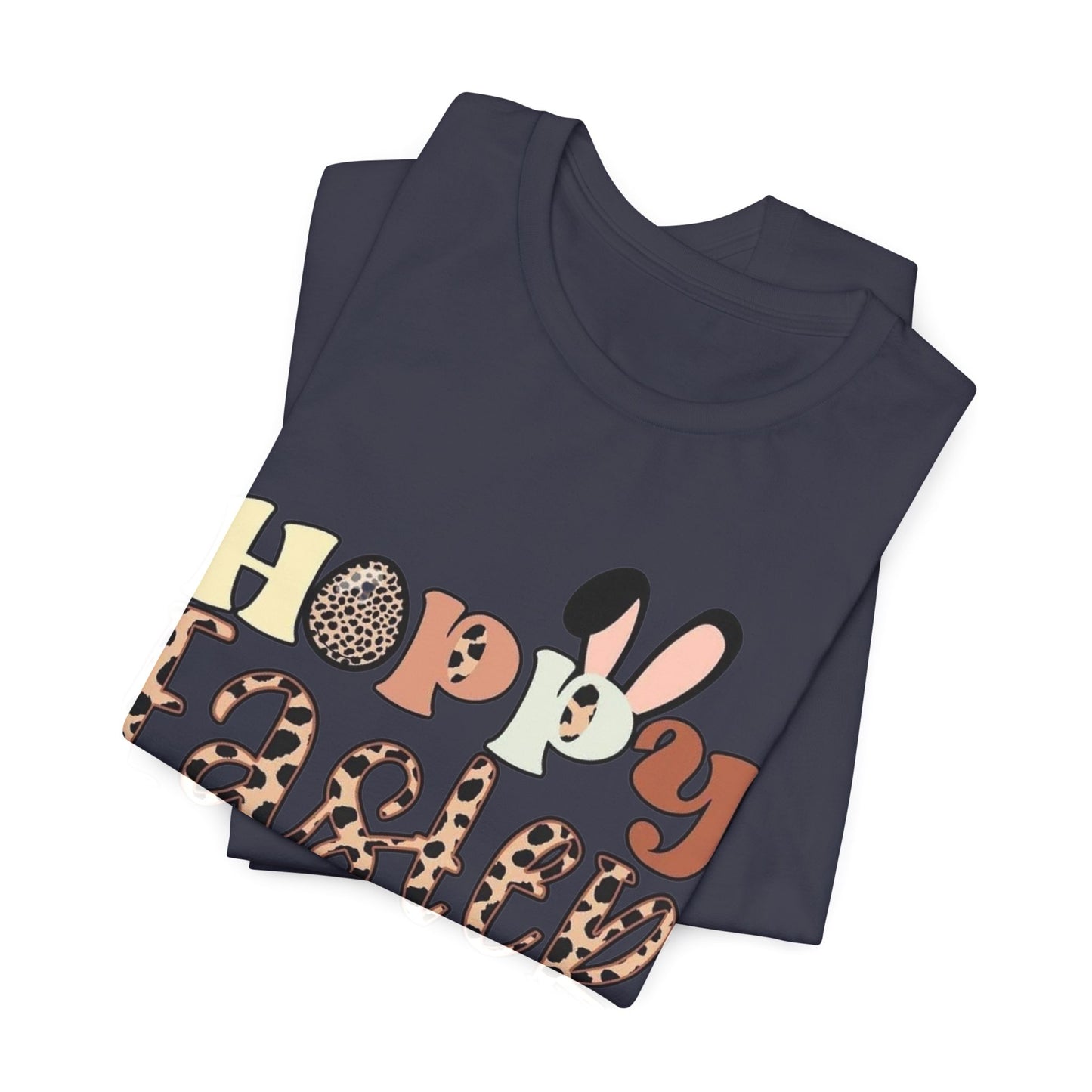 Happy Easter Leopard Print Tee — Cute Bunny Egg Holiday T-Shirt