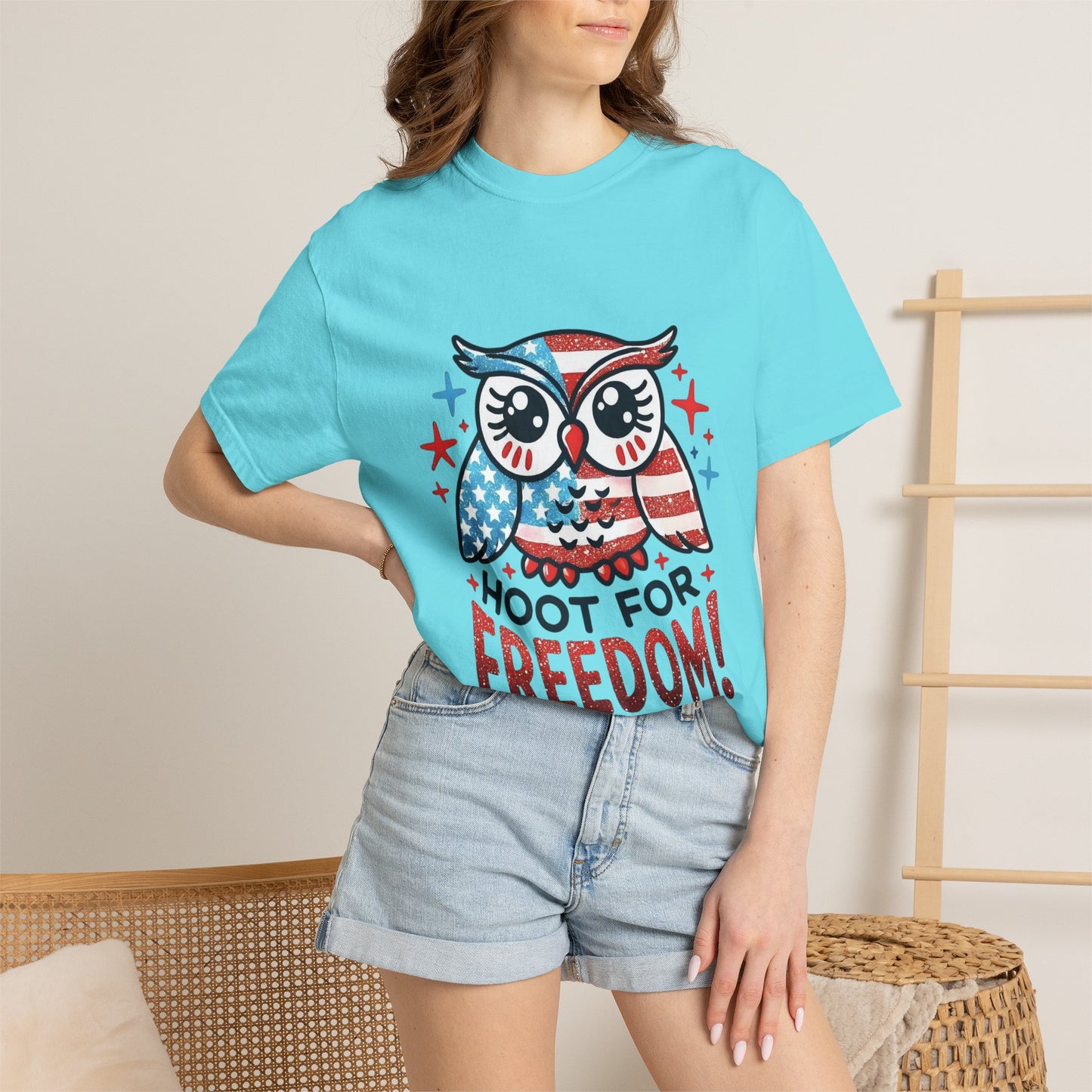Patriotic 'Hoot for Freedom' Owl T-Shirt