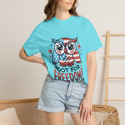 Patriotic 'Hoot for Freedom' Owl T-Shirt