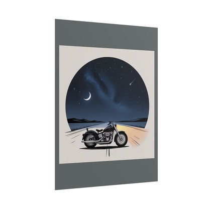 Motorcycle Night Sky Rolled Posters