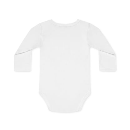 Cute Baby Long-Sleeve Organic Bodysuit with Playful Design, Baby Shower Gift, Infant Clothes, Eco-Friendly Fabric, Gift for New Parents