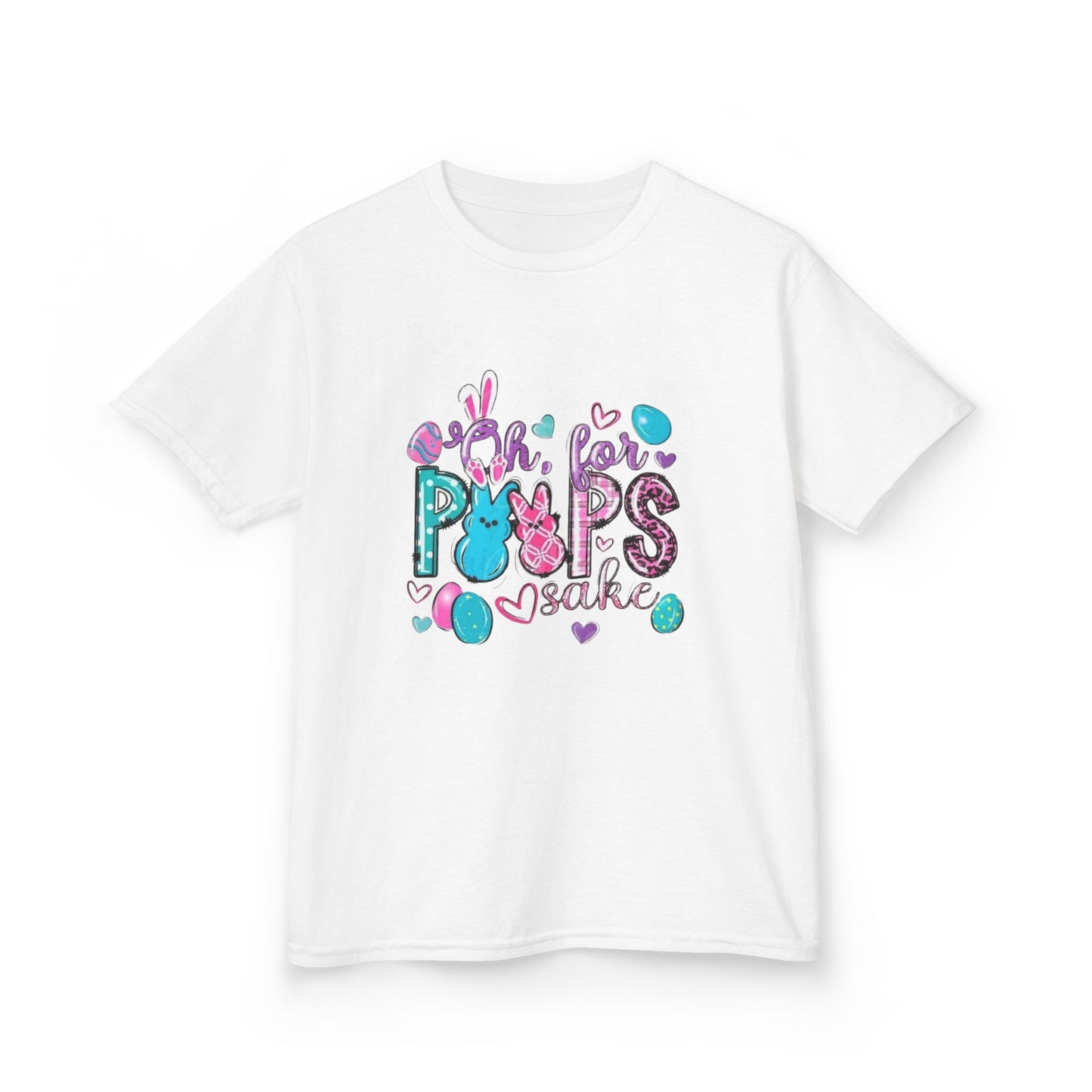Kids Tee — "Pops" Cute Colorful Bunny Hearts Design (Children’s Graphic T-Shirt)