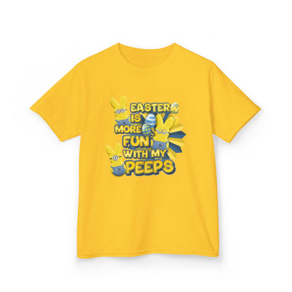 Kids Tee — "Easter Is More Fun With My Peeps" Cute Bunny & Chick Design