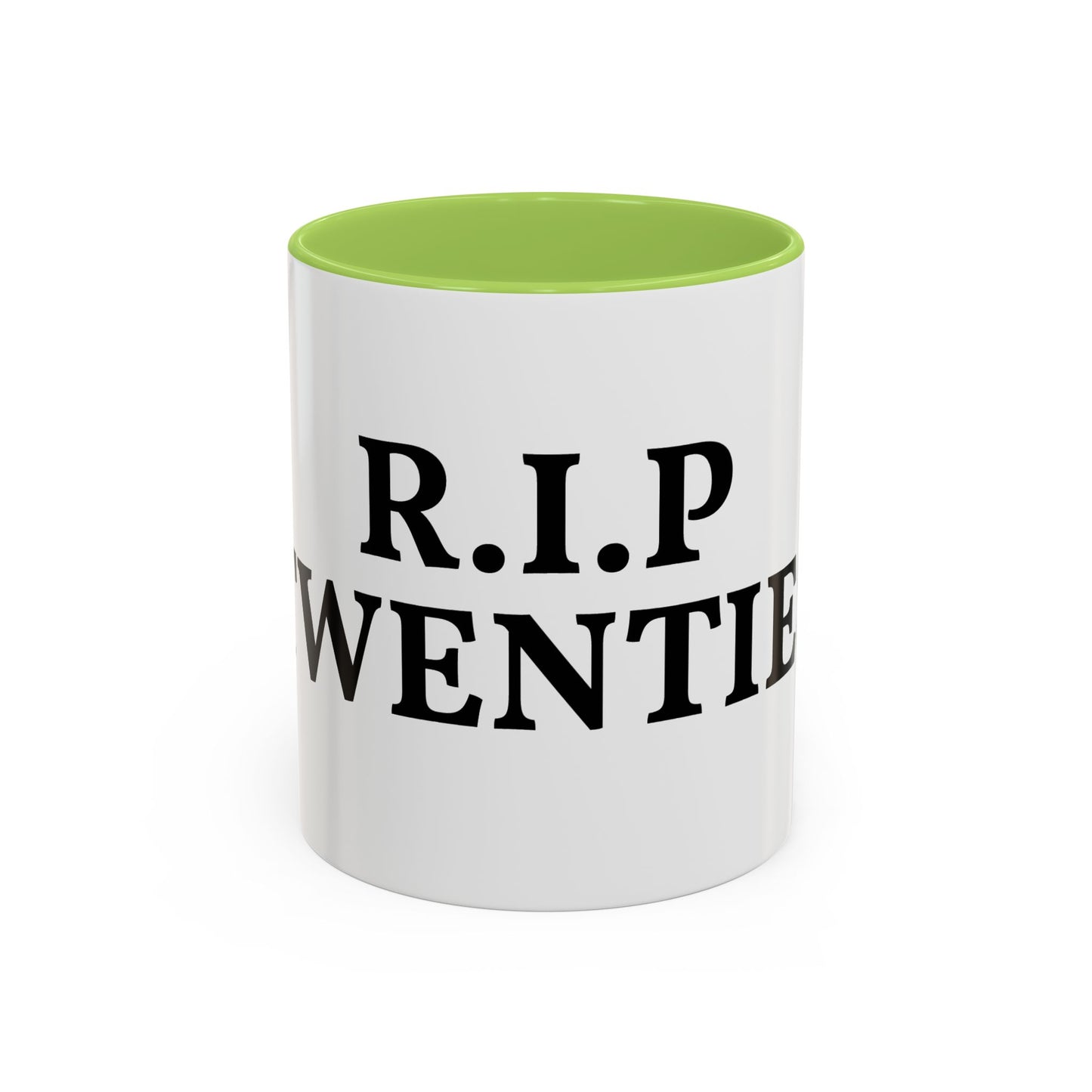 R.I.P Twenties Coffee Mug — Funny 20s Farewell Accent Mug