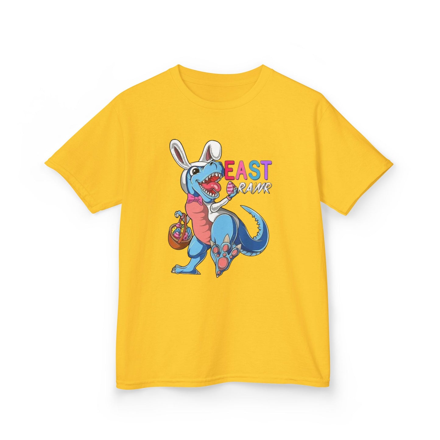 Kids 'Beast of Easter' Dino Bunny T‑Shirt — Cute Easter Dino with Basket