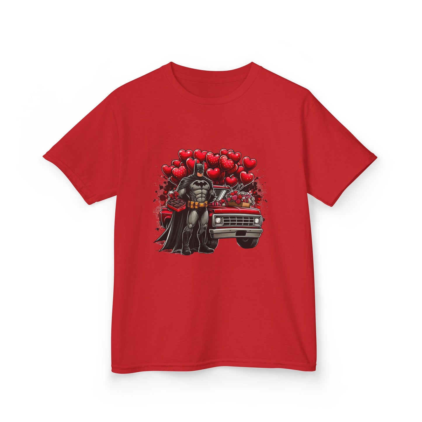 Kids Vader Valentine T‑Shirt — Darth Vader with Hearts and Vintage Car
