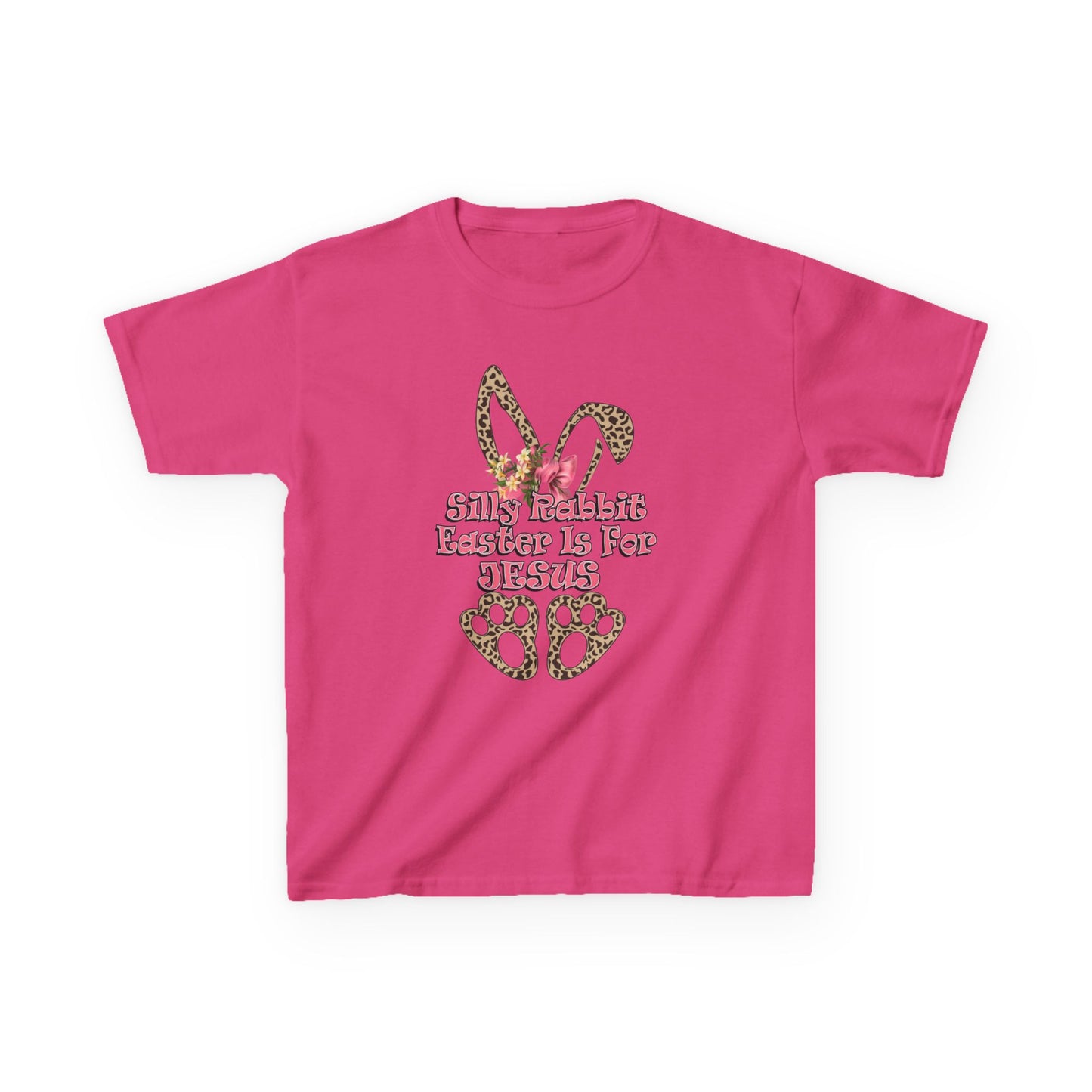 Kids Tee — Leopard Bunny Ears & 'This Little Bunny Is For Jesus' Easter Shirt