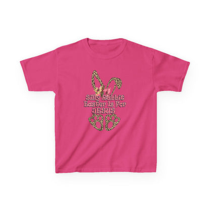 Kids Tee — Leopard Bunny Ears & 'This Little Bunny Is For Jesus' Easter Shirt