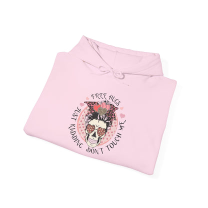 Hoodie — 'I Need Hugs, Just Kidding Don't Touch' Vintage Sloth Graphic Hoodie