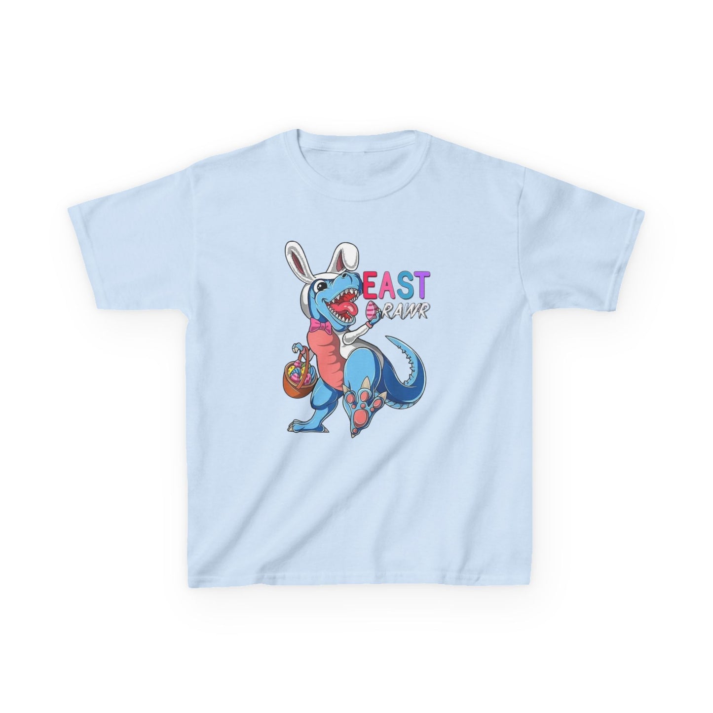 Kids 'Beast of Easter' Dino Bunny T‑Shirt — Cute Easter Dino with Basket