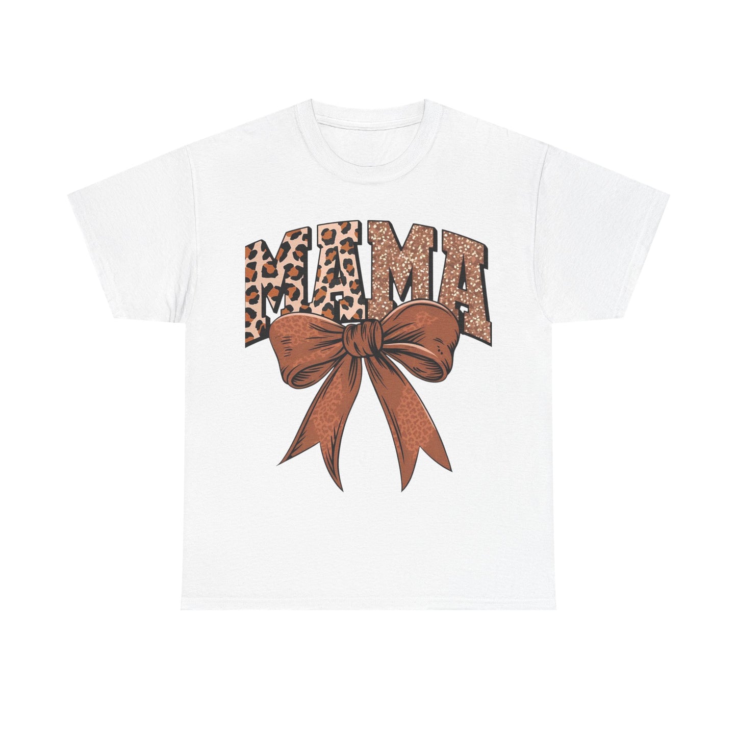 Leopard Mama & Bow- Unisex Heavy Cotton Tee