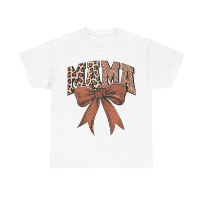 Leopard Mama & Bow- Unisex Heavy Cotton Tee