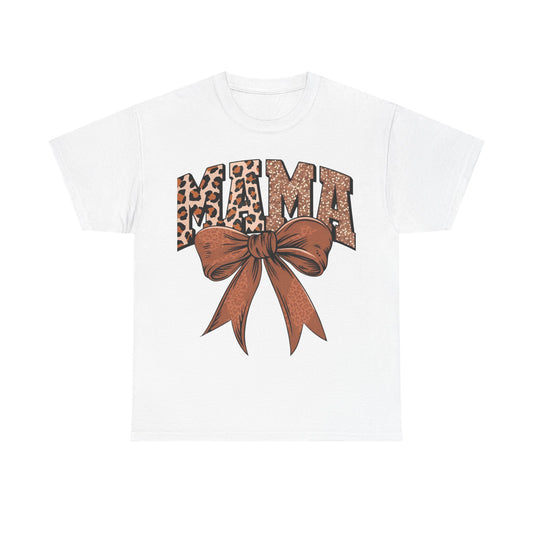 Leopard Mama & Bow- Unisex Heavy Cotton Tee